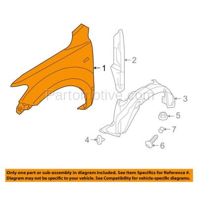 Aftermarket Replacement - FDR-1656RC CAPA 2010-2012 Hyundai Santa Fe (2.4 & 3.5 Liter Engine) Front Fender Quarter Panel (without Molding Holes) Steel Right Passenger Side - Image 3