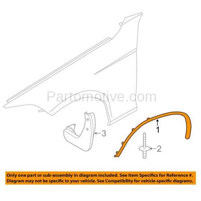 Aftermarket Replacement - FDF-1007R 2012-2015 BMW X1 (For Models with M Sport Line Package) Front Fender Flare Wheel Opening Molding Trim Primed Plastic Right Passenger Side - Image 3