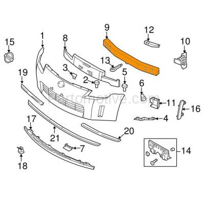 Aftermarket Replacement - BRF-1678F 2003-2004 Nissan 350Z (to 02/2004 Production Date) Front Bumper Impact Bar Crossmember Reinforcement Aluminum - Image 3