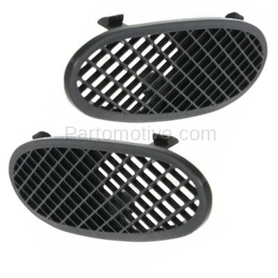 Aftermarket Replacement - GRL-1101L & GRL-1101R 2000 Mercedes-Benz S-Class S430 S500 (Models without Sport Package) Front Bumper Cover Outer Grille Assembly Primed SET PAIR Left & Right Side - Image 2