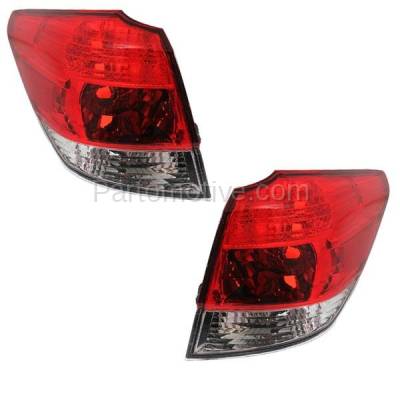 Aftermarket Replacement - TLT-1648LC & TLT-1648RC CAPA 2010-2014 Subaru Outback Rear Outer Taillight Assembly Red Clear Lens & Housing without Bulb PAIR SET Left & Right Side - Image 2