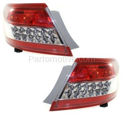 Aftermarket Replacement - TLT-1619L & TLT-1619R 2010-2011 Toyota Camry (USA Built) (excluding Hybrid Model) Rear Outer Taillight Assembly Lens & Housing with Bulb PAIR SET Left & Right Side - Image 2