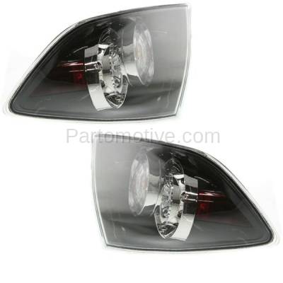 Aftermarket Replacement - TLT-1625L & TLT-1625R 2007-2009 Mazda 3 Rear (Sedan Models) Taillight Taillamp Assembly with Black Bezel Clear Lens & Housing with Bulb PAIR SET Left & Right Side - Image 2