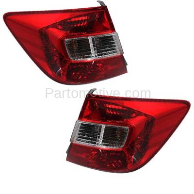 Aftermarket Replacement - TLT-1640L & TLT-1640R 2012 Honda Civic Sedan 4-Door (excluding Hybrid Models) Rear Taillight Assembly Lens & Housing with Bulb PAIR SET Left & Right Side - Image 2