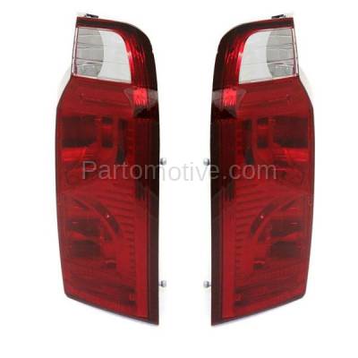 Aftermarket Replacement - TLT-1316L & TLT-1316R 2006-2010 Jeep Commander (6Cyl 8Cyl, 3.7L 4.7L 5.7L) Rear Taillight Assembly Red Clear Lens & Housing without Bulb PAIR SET Left & Right Side - Image 2