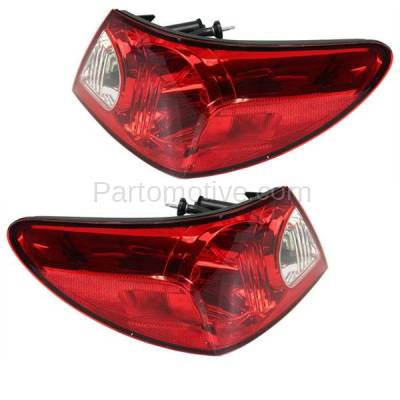 Aftermarket Replacement - TLT-1338L & TLT-1338R 2007-2008 Chrysler Sebring (Sedan 4-Door) Rear Outer Taillight Taillamp Assembly Red Clear Lens & Housing with Bulb PAIR SET Left & Right Side - Image 2