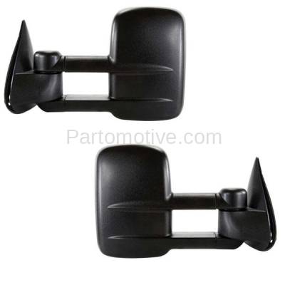 Aftermarket Replacement - MIR-1890L & MIR-1890R 1999-2002 Silverado & Sierra Rear View Telescopic Tow Mirror Assembly Power Manual Folding Heated Black SET PAIR Left & Right Side - Image 2