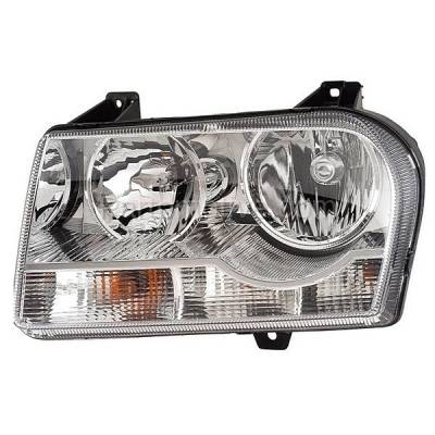 Aftermarket Replacement - HLT-1310L 2005-2009 Chrysler 300 (Built Before 11/2008 Production) Halogen Headlight Assembly Lens Housing with Bulb without Delay Left Driver Side - Image 1