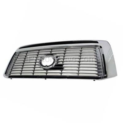 Aftermarket Replacement - GRL-2549 2010-2013 Toyota Tundra Pickup Truck (Models with Rock Warrior & Sport Package) Front Grille Assembly Chrome Shell with Silver Billet Insert - Image 2