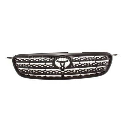 Aftermarket Replacement - GRL-2502 2005-2006 Toyota Corolla XRS (1.8 Liter 4Cyl Engine) (Code 209) Front Center Face Bar Grille Assembly Black Shell & Insert Plastic - Image 1