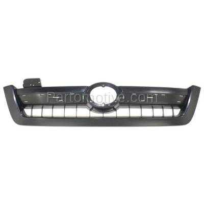 Aftermarket Replacement - GRL-2534 2005-2007 Toyota Sequoia Limited (4.7 Liter V8 Engine) Front Center Face Bar Grille Assembly Textured Black Shell with Chrome Insert Plastic - Image 1