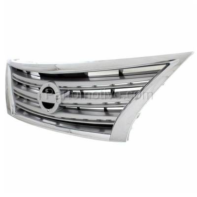 Aftermarket Replacement - GRL-2296C CAPA 2013-2015 Nissan Sentra 1.8L (excluding SR Models) Front Face Bar Grille Assembly Chrome Shell Silver Insert Plastic without Emblem - Image 2