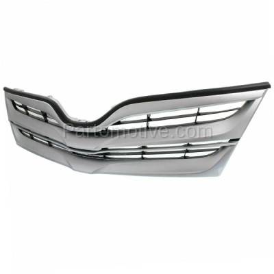Aftermarket Replacement - GRL-2568C CAPA 2013-2016 Toyota Venza (AWD, Base, LE, Limited, XLE) Front Center Face Bar Grille Assembly with Silver Shell & Black Insert Plastic - Image 2
