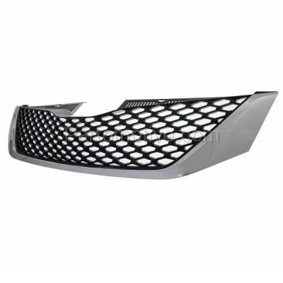 Aftermarket Replacement - GRL-2565 2011-2017 Toyota Sienna SE (For Models without Radar Cruise Control) Front Center Grille Assembly Chrome Shell & Black Mesh Insert - Image 2