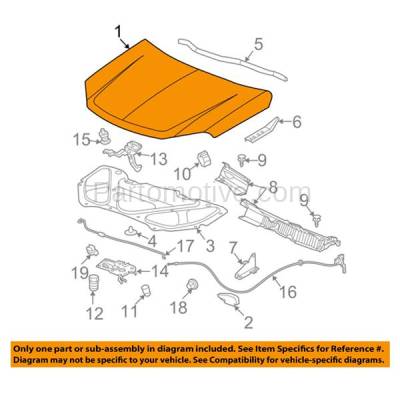 Aftermarket Replacement - HDD-1272C CAPA 2005-2009 Chevy Equinox (LS, LT, LTZ, Sport) 3.4 & 3.6 Liter V6 Engine Front Hood Panel Assembly Primed Steel - Image 3