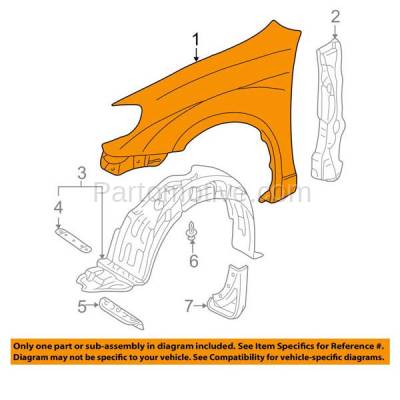 Aftermarket Replacement - FDR-1173RC CAPA 2003-2008 Toyota Corolla CE/LE Front Fender Quarter Panel (without Ground Effect) without Molding Holes Steel Right Passenger Side - Image 3