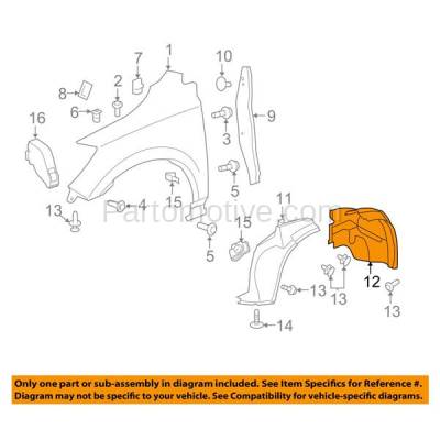 Aftermarket Replacement - IFD-1354R 08-17 Buick Enclave Front (Rear Section) Splash Shield Inner Fender Liner Panel Plastic Right Passenger Side - Image 3