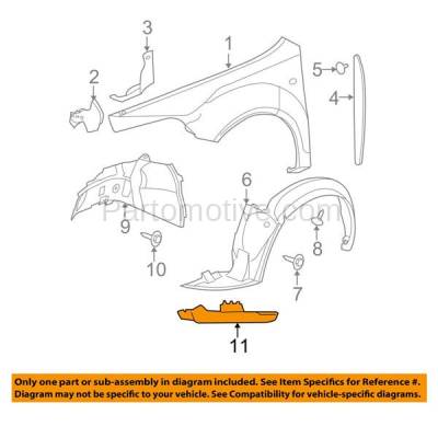 Aftermarket Replacement - IFD-1326R 08-12 Chevy Malibu Front Splash Shield Inner Fender Liner Air Deflector Plastic Right Passenger Side - Image 3