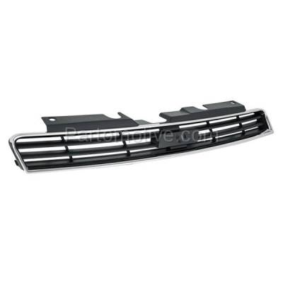 Aftermarket Replacement - GRL-1718 2006-2007 Chevrolet Monte Carlo & 2006-2011 Chevy Impala (excluding SS Model) Front Center Grille Assembly Chrome Shell Gray Insert Plastic - Image 2