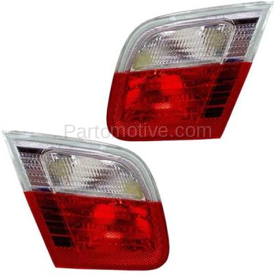 Aftermarket Replacement - TLT-1281L & TLT-1281R 1999-2003 BMW 3-Series (Coupe or Convertible 2-Door) Rear Inner Taillight Assembly Red Clear Lens & Housing without Bulb PAIR SET Left & Right Side - Image 1